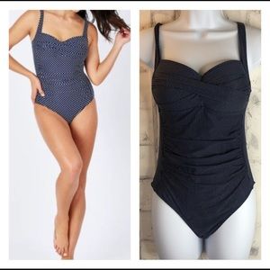 Niptuck Sorranto Blue white polka dots one piece